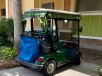 Entitled to a shady spot on sidewalk while shopping in The Villages