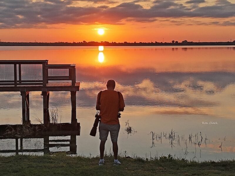 Beautiful morning sunrise view at Lake Deaton Park