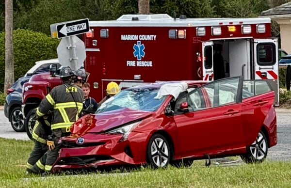 Firefighters extricated an injured person from a vehicle Thurdsay afternoon on U.S. Hwy. 441 in Summerfield. 2 Firefighters extricated an injured person from a vehicle Thurdsay afternoon on U.S. Hwy. 441 in Summerfield. 2