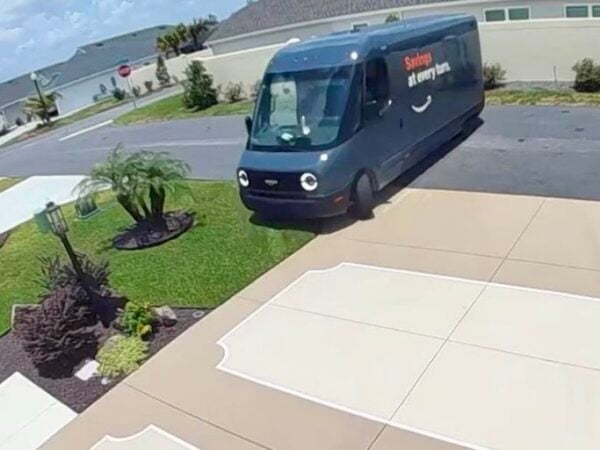 Villager frustrated by Amazon delivery van damaging lawn