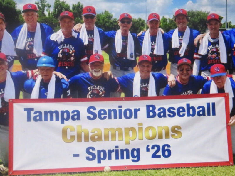 The Village Bison 60 and over baseball team this month won the Tampa Senior Baseball League spring championship