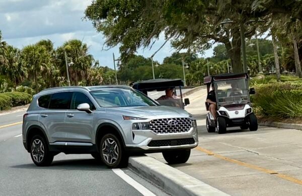 The driver of this silver Hyundai SUV was ticketed after getting stuck on the Morse Boulevard bridge The driver of this silver Hyundai SUV was ticketed after getting stuck on the Morse Boulevard bridge