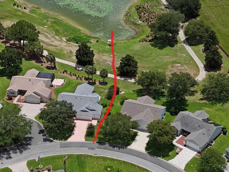 The redline shows where the pipe is located between Evelynton Loop and the Belmont Executive Golf Course
