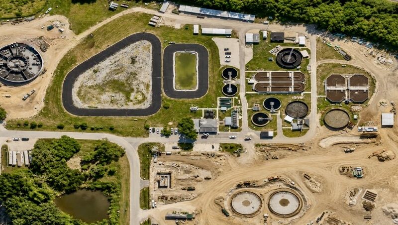 This aerial photograph of the wastewter treatment site in Wildwood was taken in May