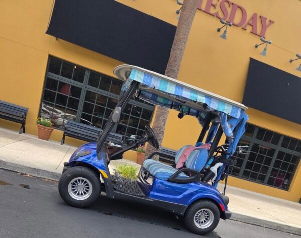This golf cart driver found a prime parking spot at Ruby Tuesday This golf cart driver found a prime parking spot at Ruby Tuesday