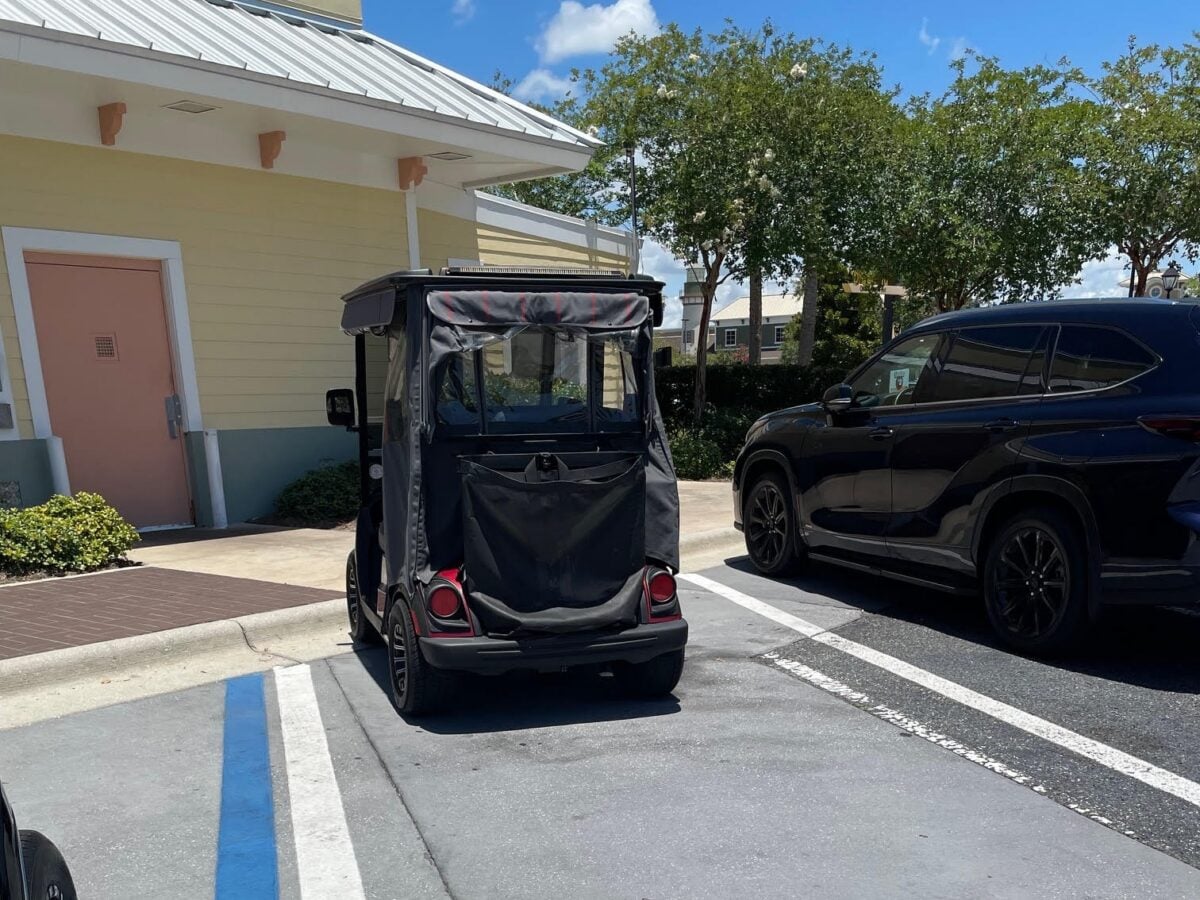 Golf cart driver not in a sharing mood