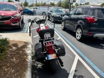 Harley hogs handicapped accommodation zone at Magnolia Plaza