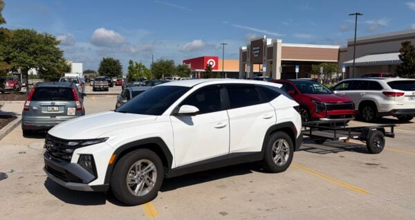 This vehicle and trailer were taking up four spots at Lowe s at Trailwinds Village This vehicle and trailer were taking up four spots at Lowe s at Trailwinds Village