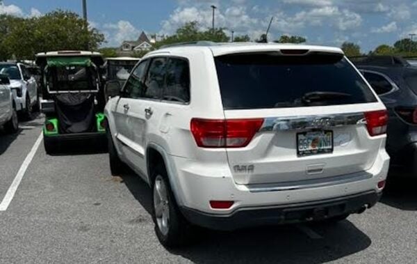 This vehicle blocked in a golf cart at Publix at Colony Plaza This vehicle blocked in a golf cart at Publix at Colony Plaza