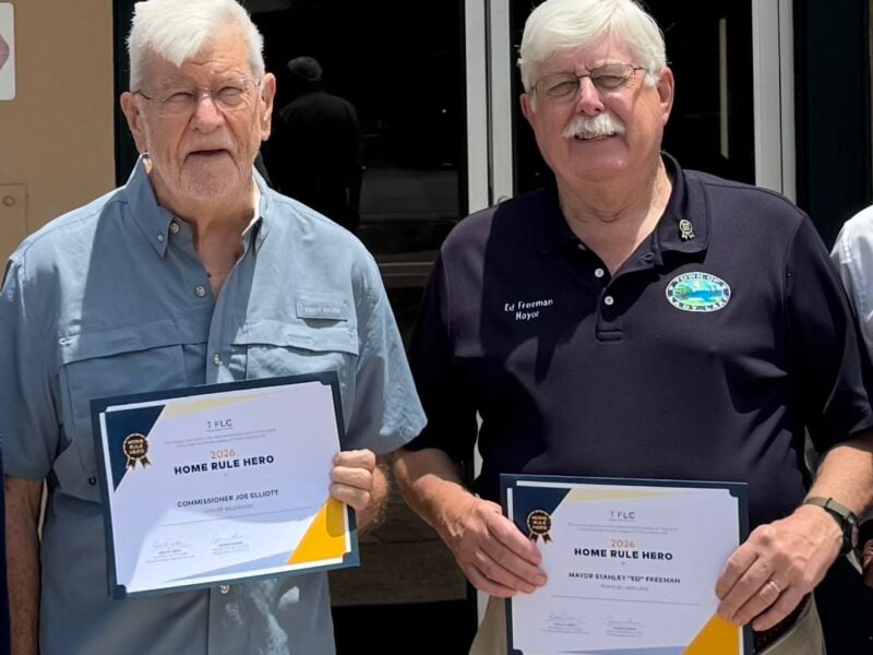 Wildwood Commissioner Joe Elliott and Lady Lake Mayor Ed Freeman.