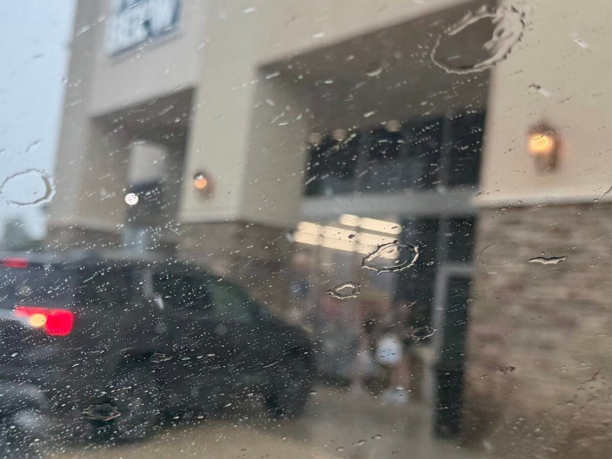 Staying out of the rain at Lady Lake Crossing