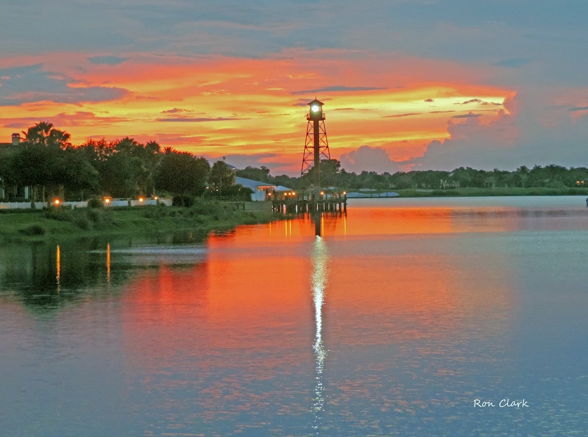 Evening sunset scene captured at Lake Sumter Landing Evening sunset scene captured at Lake Sumter Landing