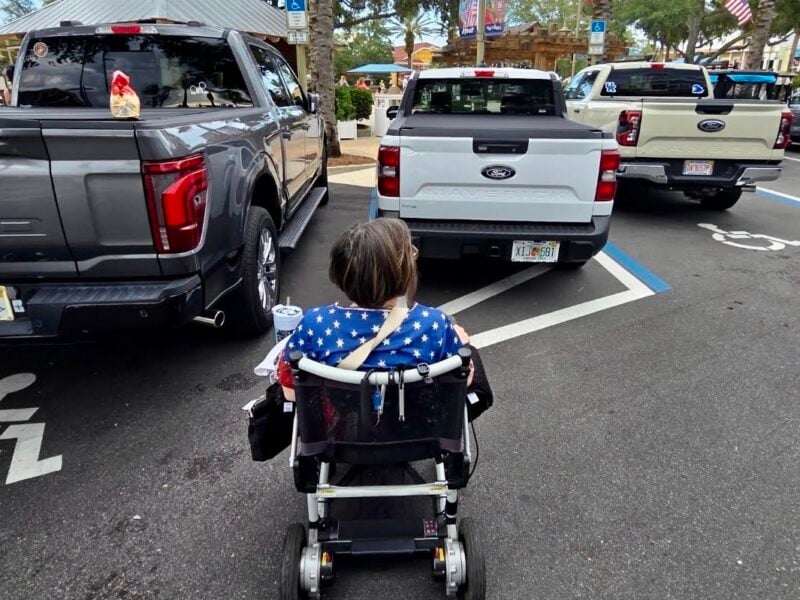 Clear abuse of handicapped accommodation zone at Lake Sumter Landing