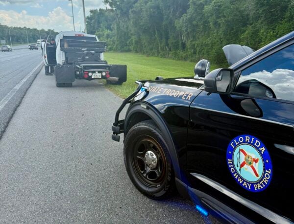 The Florida Highway Patrol pulled over the truck with the suspicious tank The Florida Highway Patrol pulled over the truck with the suspicious tank