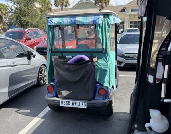 The Parking Patrol did a double take when spotting this golf cart with a Paris license plate in The Villages The Parking Patrol did a double take when spotting this golf cart with a Paris license plate in The Villages