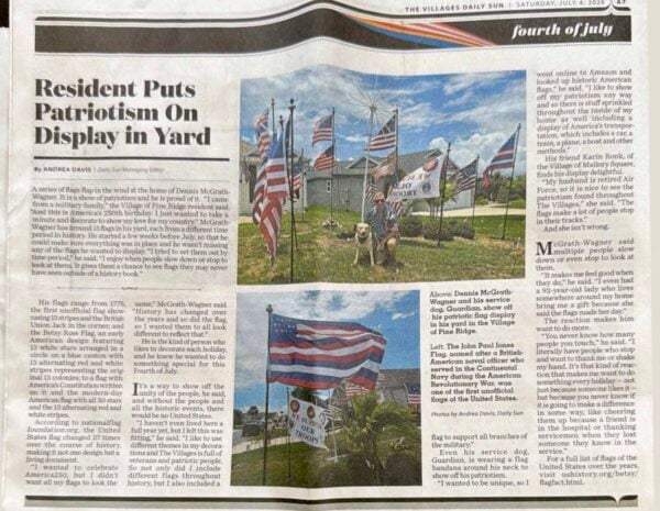 The Villages Daily Sun published a feature story on the home in the July 4 editon. The Villages Daily Sun published a feature story on the home in the July 4 editon.