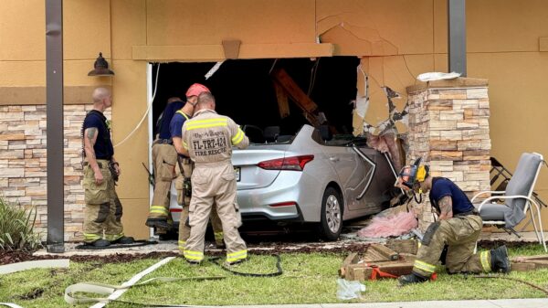 The Villages Fire Rescue removed the roof of the car to free the crash victim. The Villages Fire Rescue removed the roof of the car to free the crash victim.