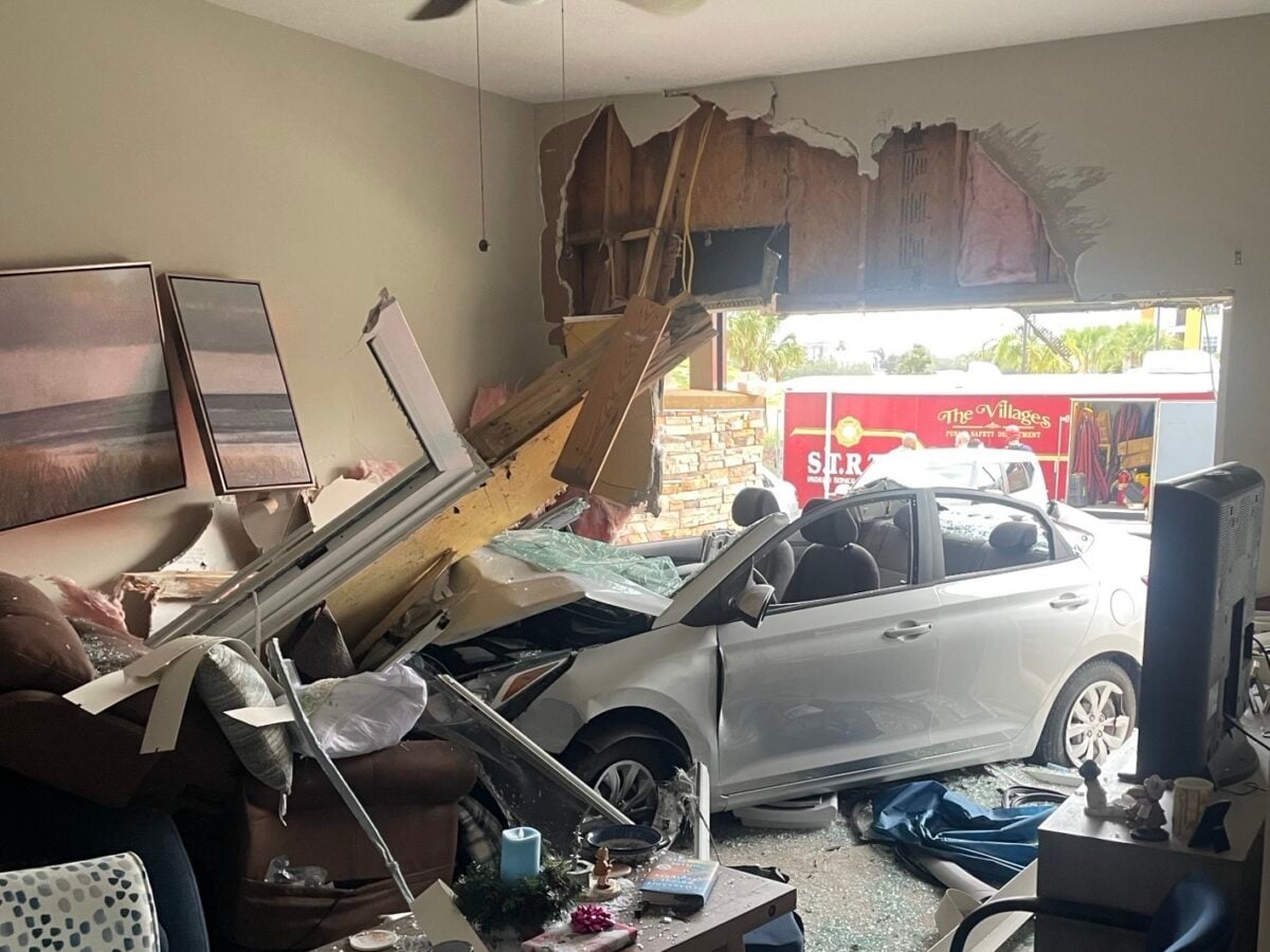 Driver was trapped in car after crashing into building at Pebble Springs Retirement Community
