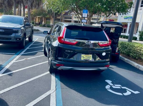 These two were sharing a handicapped spot at Pinellas Plaza These two were sharing a handicapped spot at Pinellas Plaza