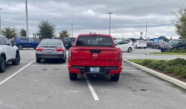 This pickup was parked right down the middle. 2 This pickup was parked right down the middle. 2