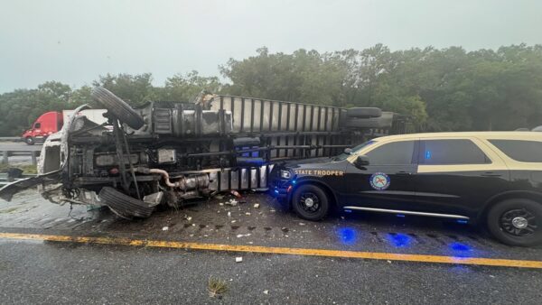 This truck overturned on Friday afternoon on I 75 in Sumter County This truck overturned on Friday afternoon on I 75 in Sumter County