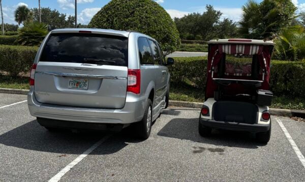 This van was clearly over the line at Sumter Senior Living Center This van was clearly over the line at Sumter Senior Living Center