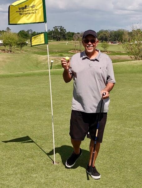 Tito Ramirez was thrilled to get the lucky ace Tito Ramirez was thrilled to get the lucky ace