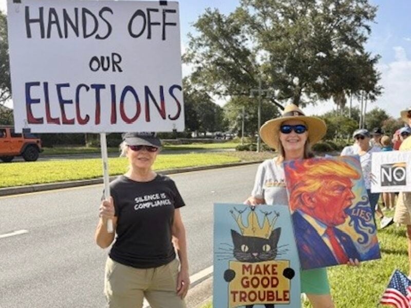 Villagers stand up for voting rights and warn of Trump’s threats to midterm elections